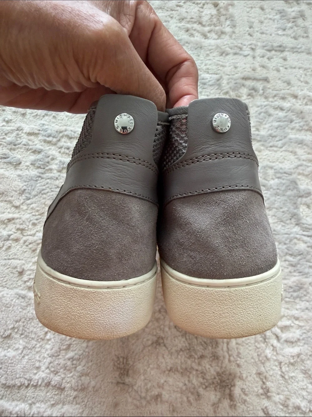 Michael Kors Men's Gray Lace-Up High-Top Sneakers